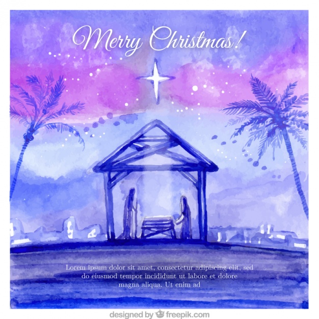 626x626 Watercolor Background Of Nativity Scene Vector Free Download