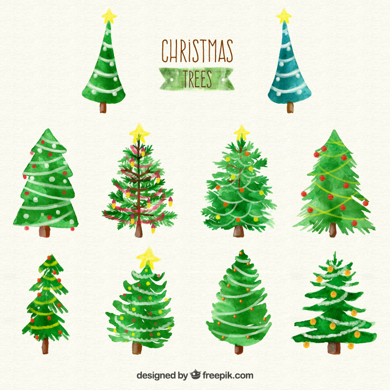 800x800 Free Christmas Watercolor Vector Illustrations On Behance