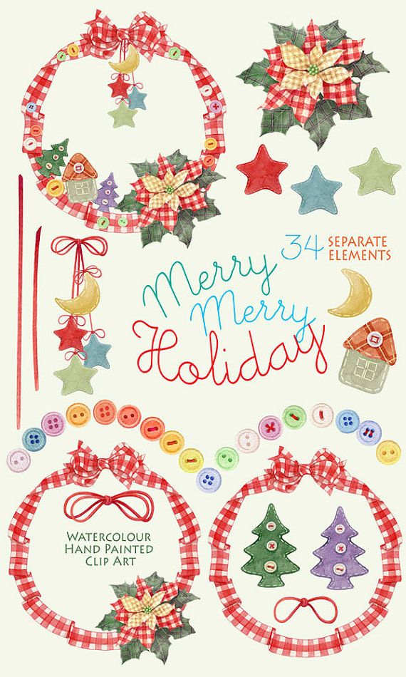 570x950 Christmas Watercolor Clipart