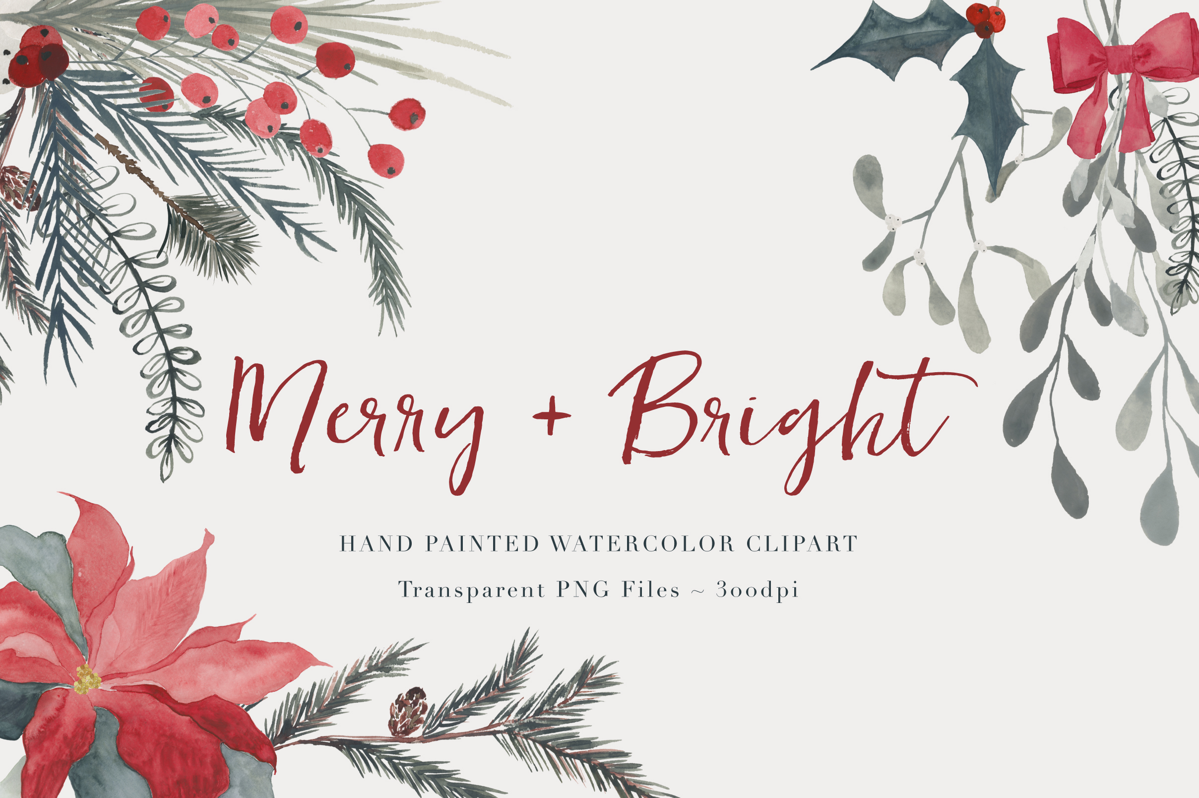 2417x1608 Christmas Watercolor Clipart