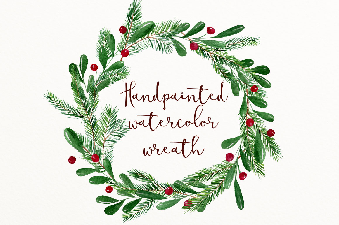 1160x772 Christmas Watercolor Wreath Clipart By Mylittlemeow