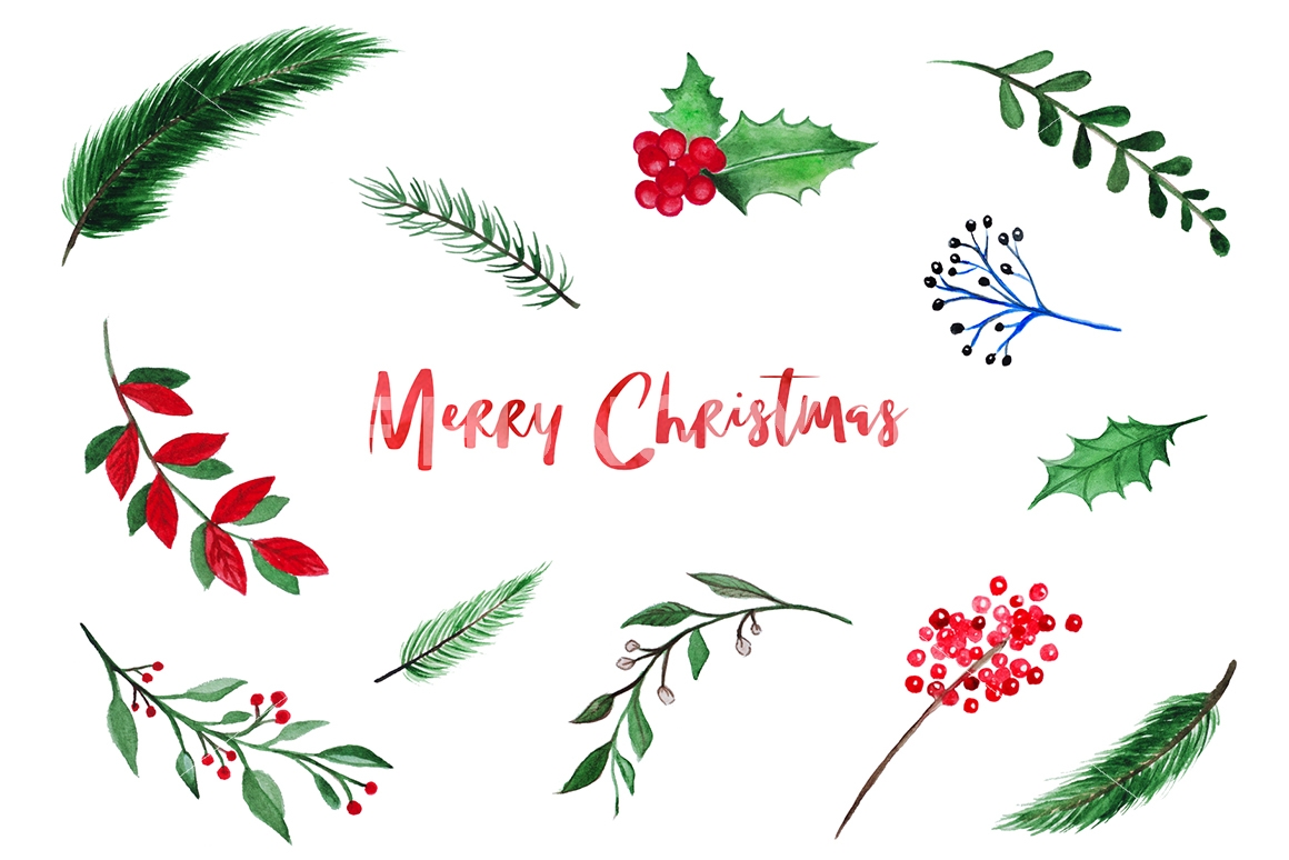 1160x774 Merry Christmas Watercolor Set By Miracles Everywhere