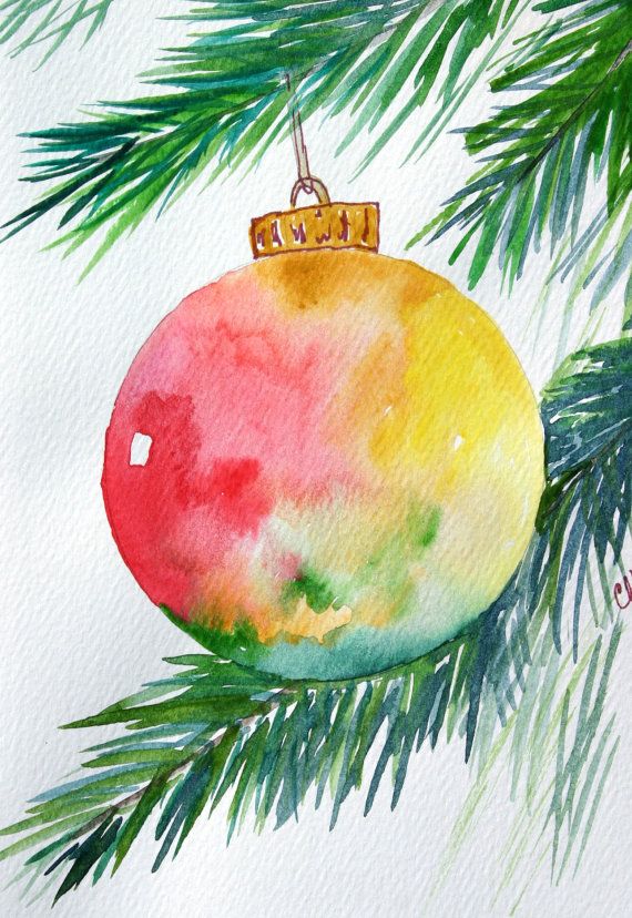 570x828 Christmas Watercolor Paintings