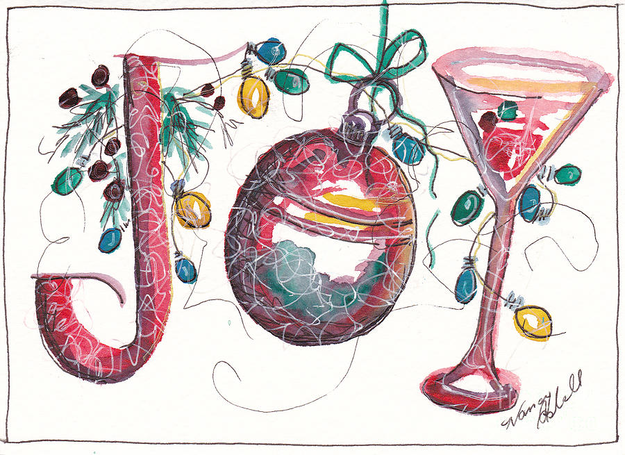 900x655 Watercolor Christmas Notecard Painting By Michele Hollister