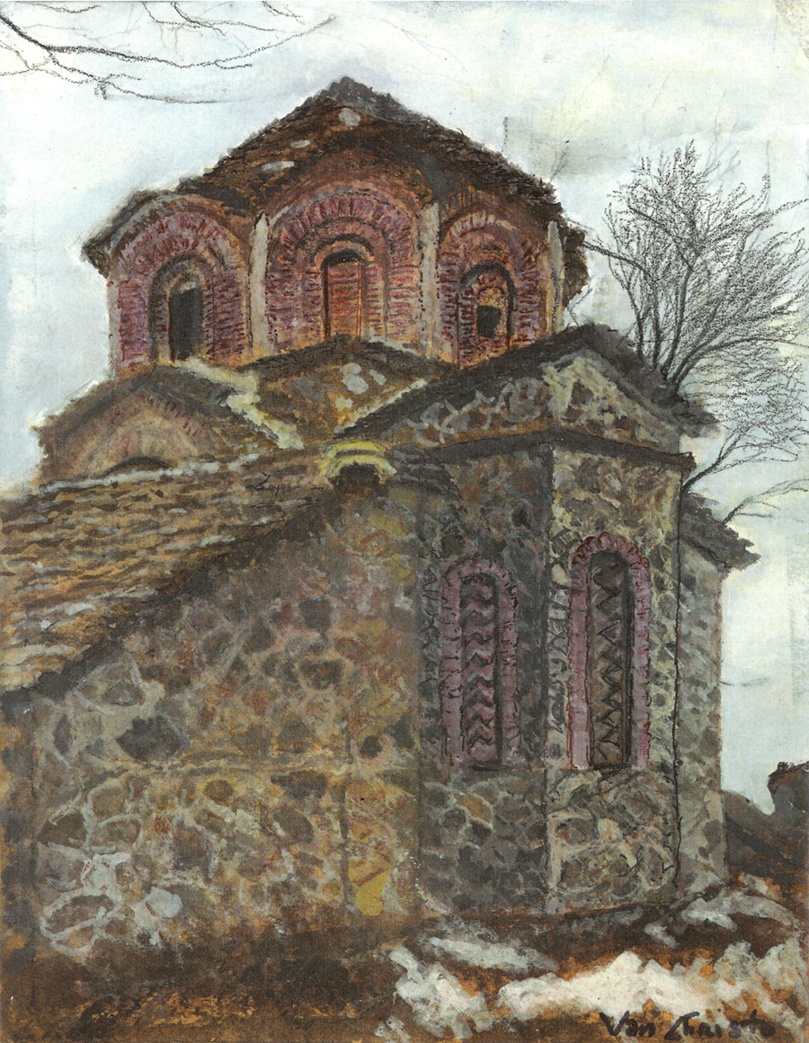 900x1160 Mborja Church, Watercolor The Frosina Information Network