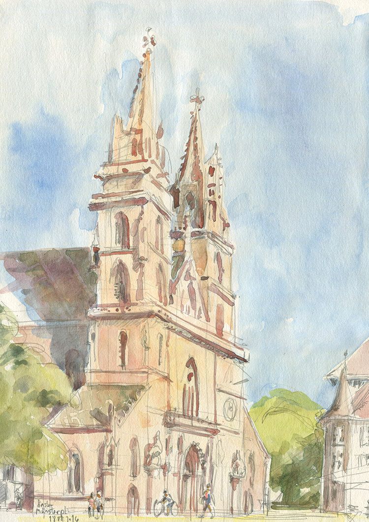 750x1061 Basel Watercolour Drawing