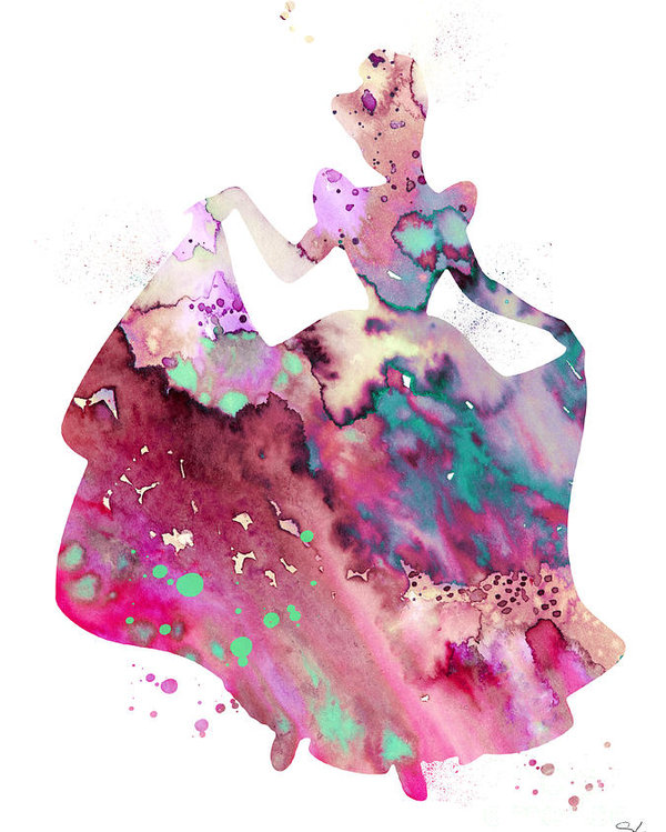 600x749 Cinderella Poster By Watercolor Girl