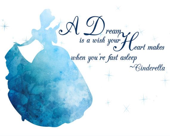 570x456 Cinderella Watercolor Silhouette With Quote 10 X 8