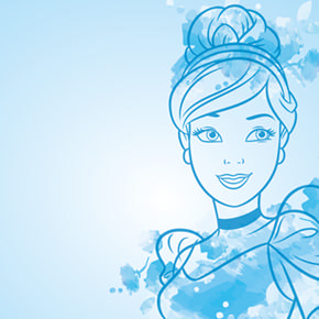 290x290 Disney Princess Cinderella Watercolor Drawing Design On Iphone 7