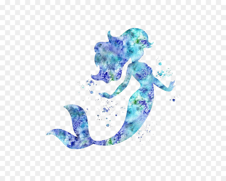 900x720 Ariel Cinderella Mermaid Watercolor Painting Printing
