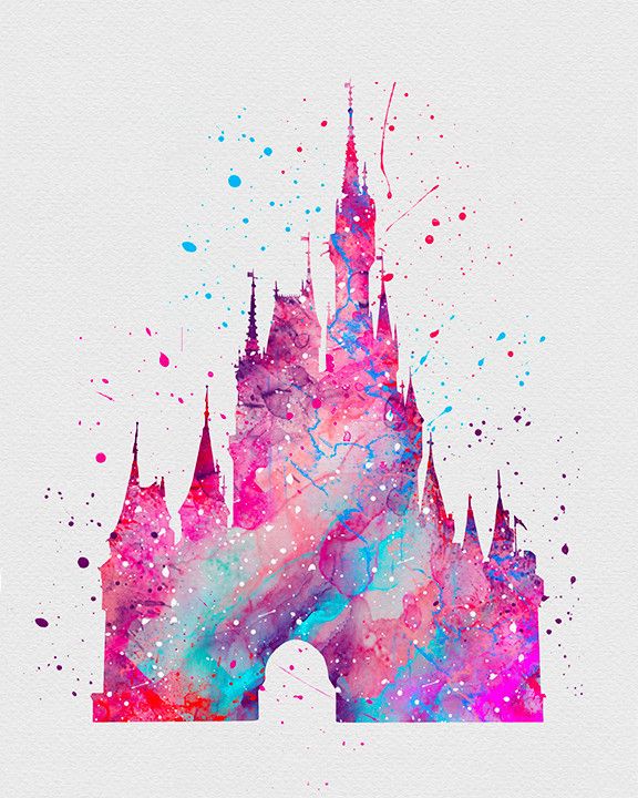 576x720 Cinderella Castle 2 Watercolor Art Print In 2018 Posters