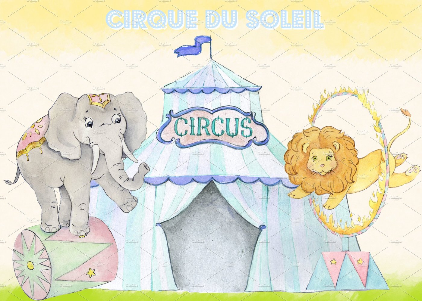 1400x1000 Watercolor Circus Clipart Images By Whimseez