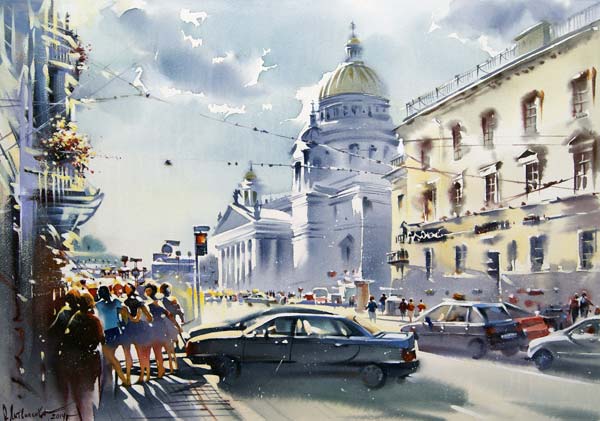 600x421 Painting From Photo References Olga Litvinenko Watercolor Cityscapes