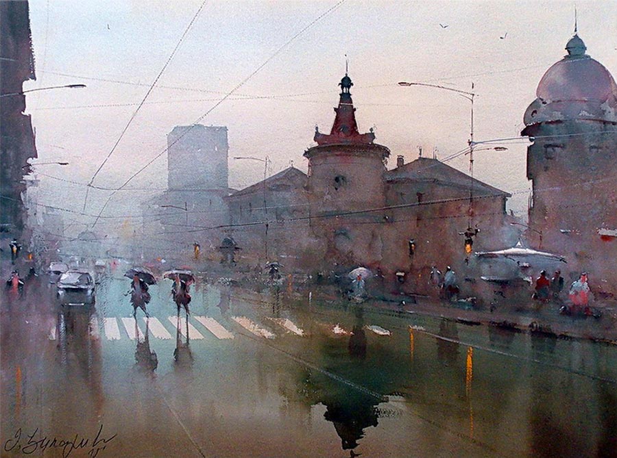 900x669 Watercolor And Drawing Arts The Art Of Watercolor Cityscape 001