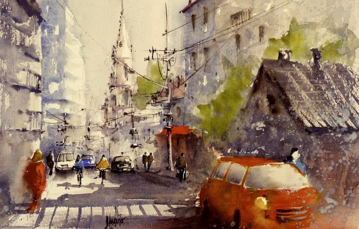 1196x764 Watercolor Cityscape Part 2