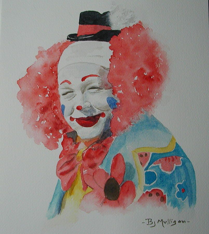 805x900 Everybody Loves A Clown Watercolor By Betty Mulligan Clowns