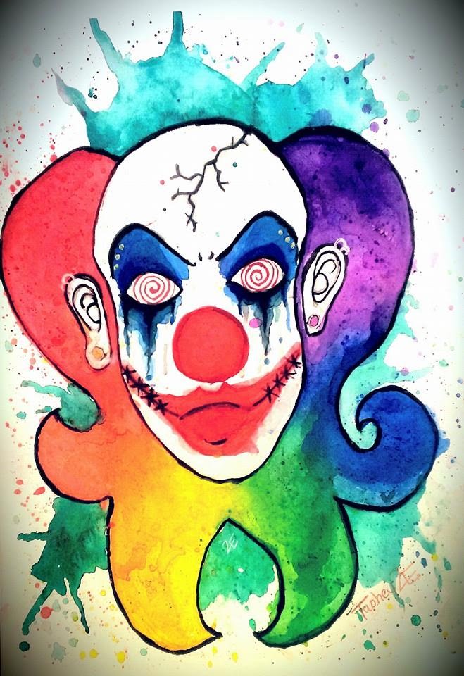 659x960 Halloween Clown Watercolor