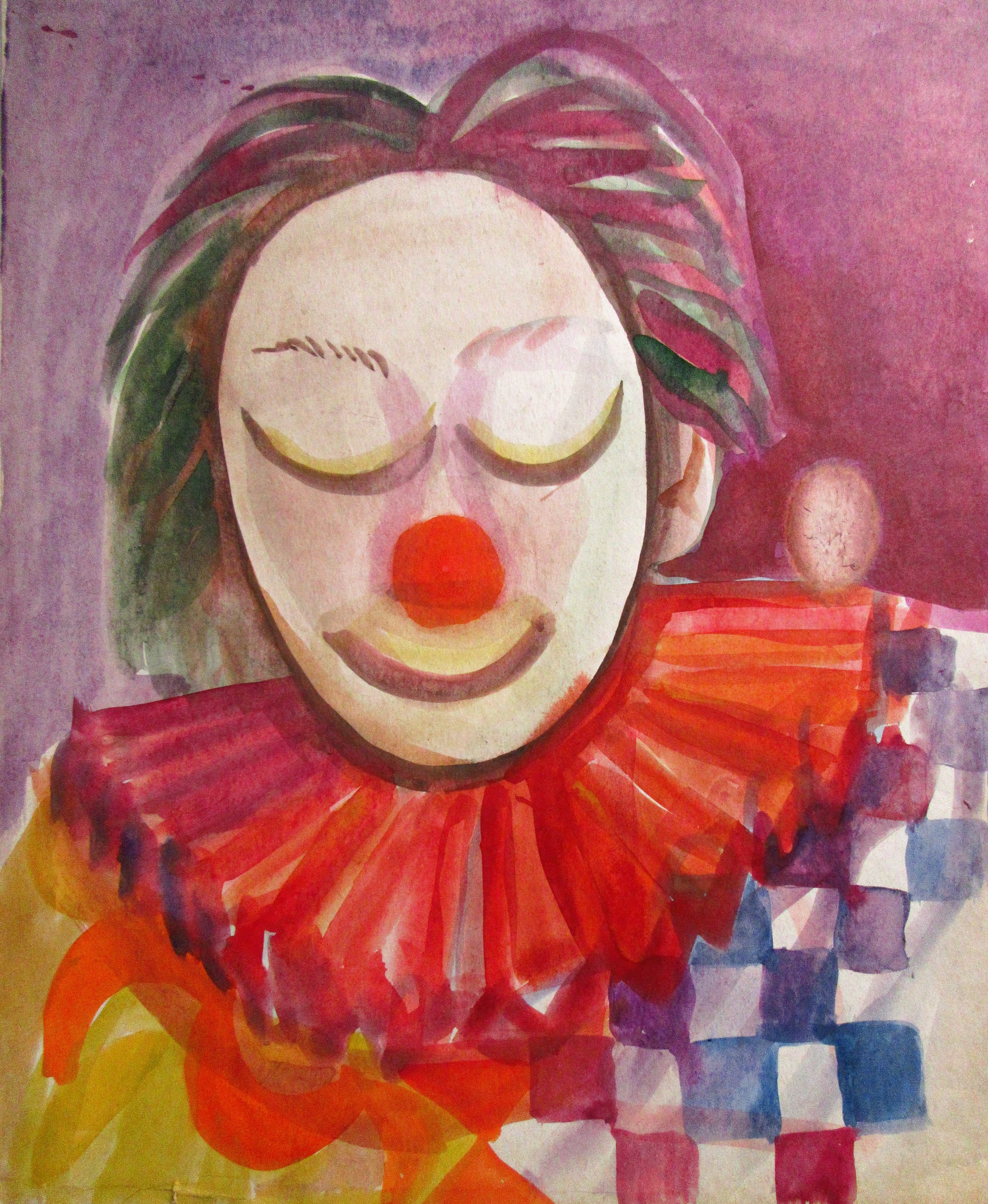 3878x4727 Paintings For Sale Clown Original Watercolor Painting By Galina