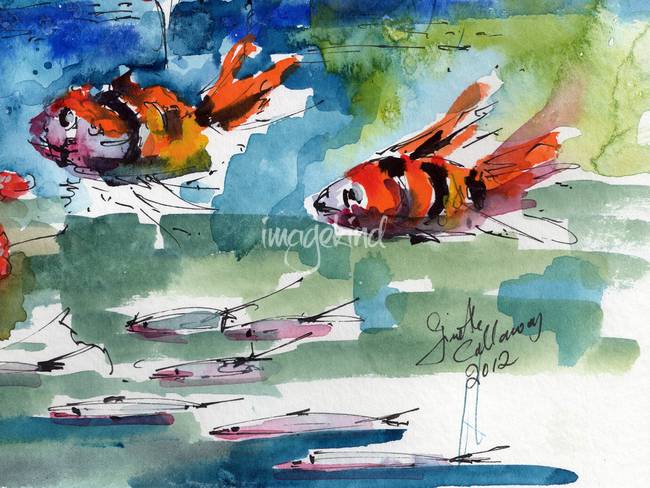 650x488 Clown Fish Oceans Watercolor Painting By Ginette Callaway