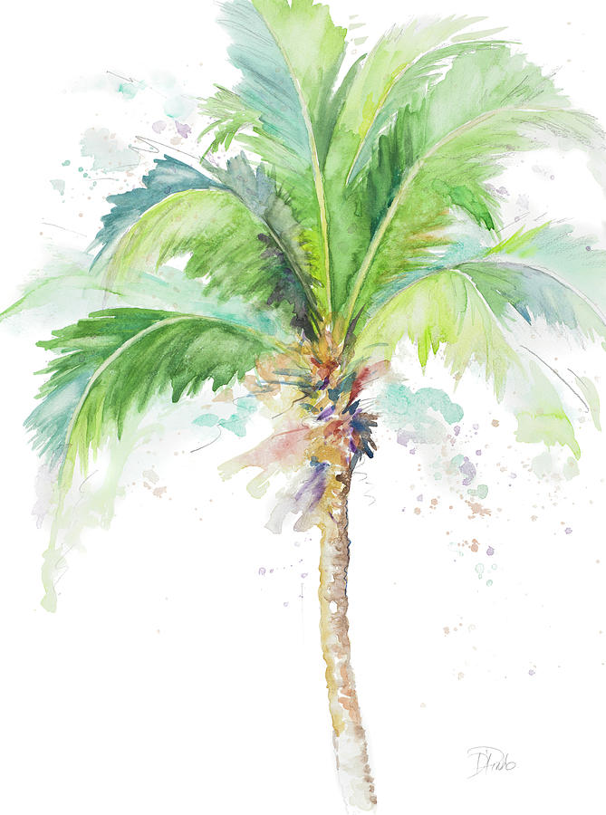 669x900 Watercolor Coconut Palm Painting By Patricia Pinto