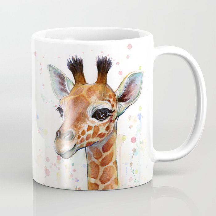 700x700 Giraffe Baby Animal Watercolor Whimsical Nursery Animals Coffee