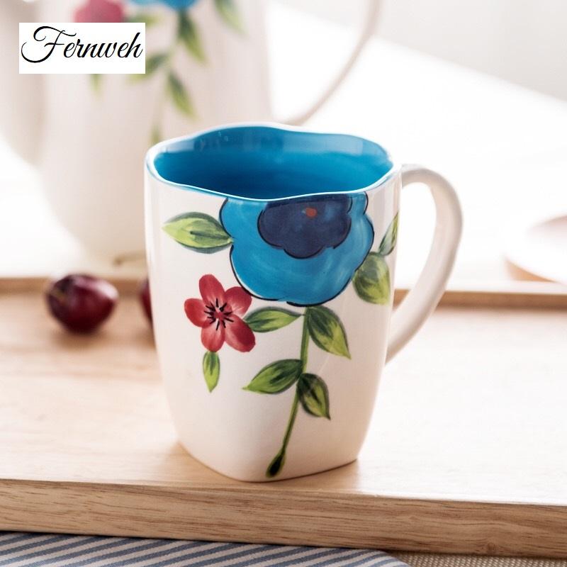 800x800 Hand Painted Watercolor Floral Coffee Mug Fernweh Jewelry