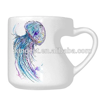 350x350 Ceramic Watercolor Creative Sea Life Art Jellyfish Heart Shaped