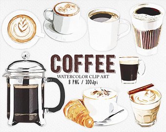 340x270 Coffee Watercolor Etsy