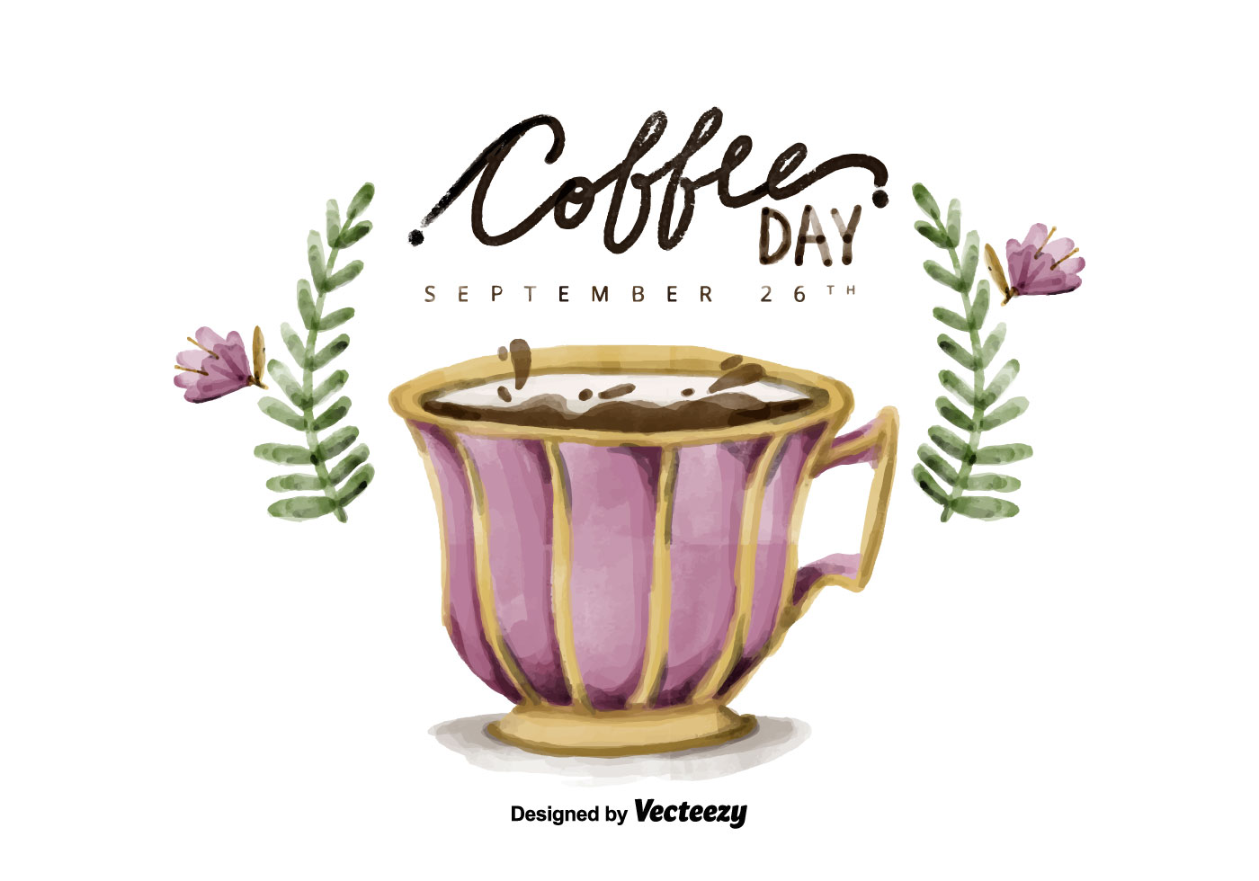 1400x980 Watercolor Coffee Free Vector Art
