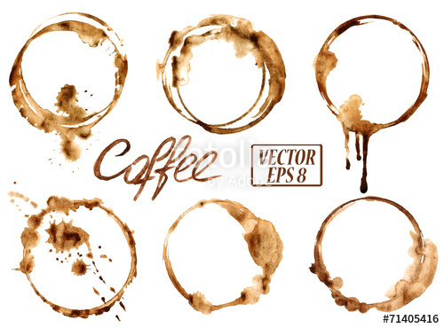500x370 Watercolor Coffee Stains Icons Stock Image And Royalty Free