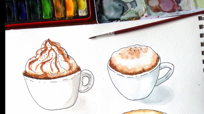 800x450 Coffee Watercolor Skillshare Projects