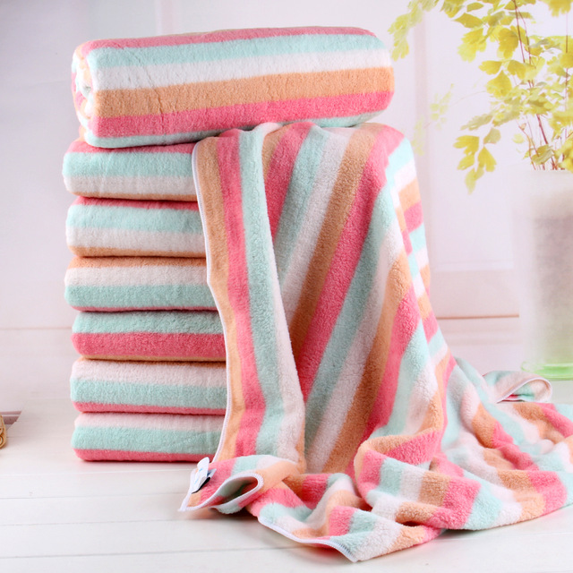 640x640 Cotton Towels Colored Stripes Jacquard Cut Velvet Exquisite