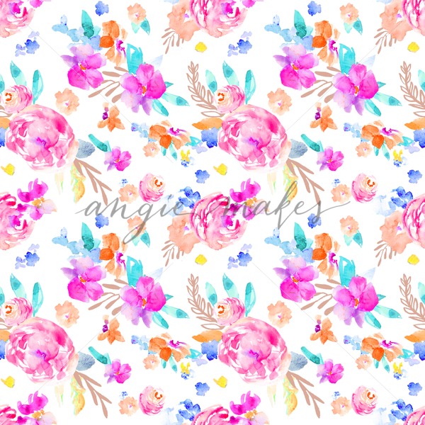600x600 Colorful Watercolor Flower Background