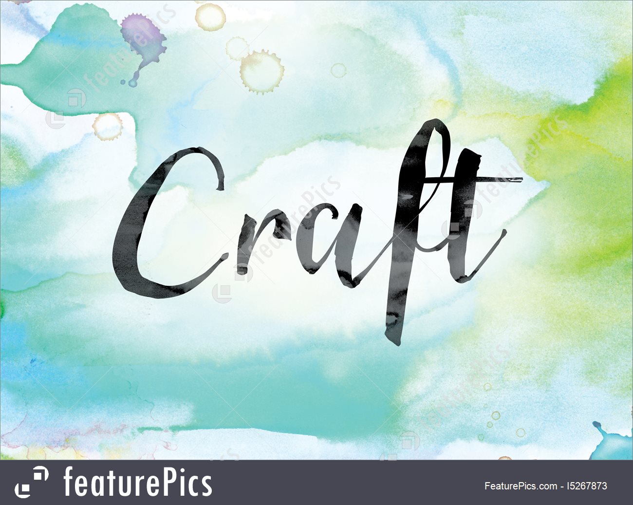 1300x1037 Illustration Of Craft Colorful Watercolor And Ink Word Art
