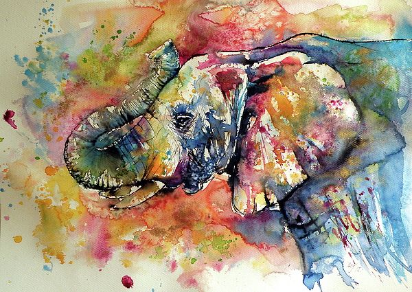 600x425 Big Colorful Elephant Paintings