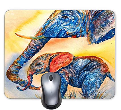 425x386 Abstract Colorful Watercolor Baby Elephant With