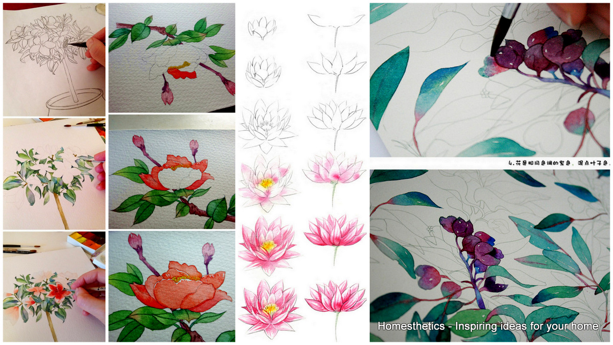 1200x675 20 Delicate Colorful Watercolor Flowers Painting Tutorials In Images