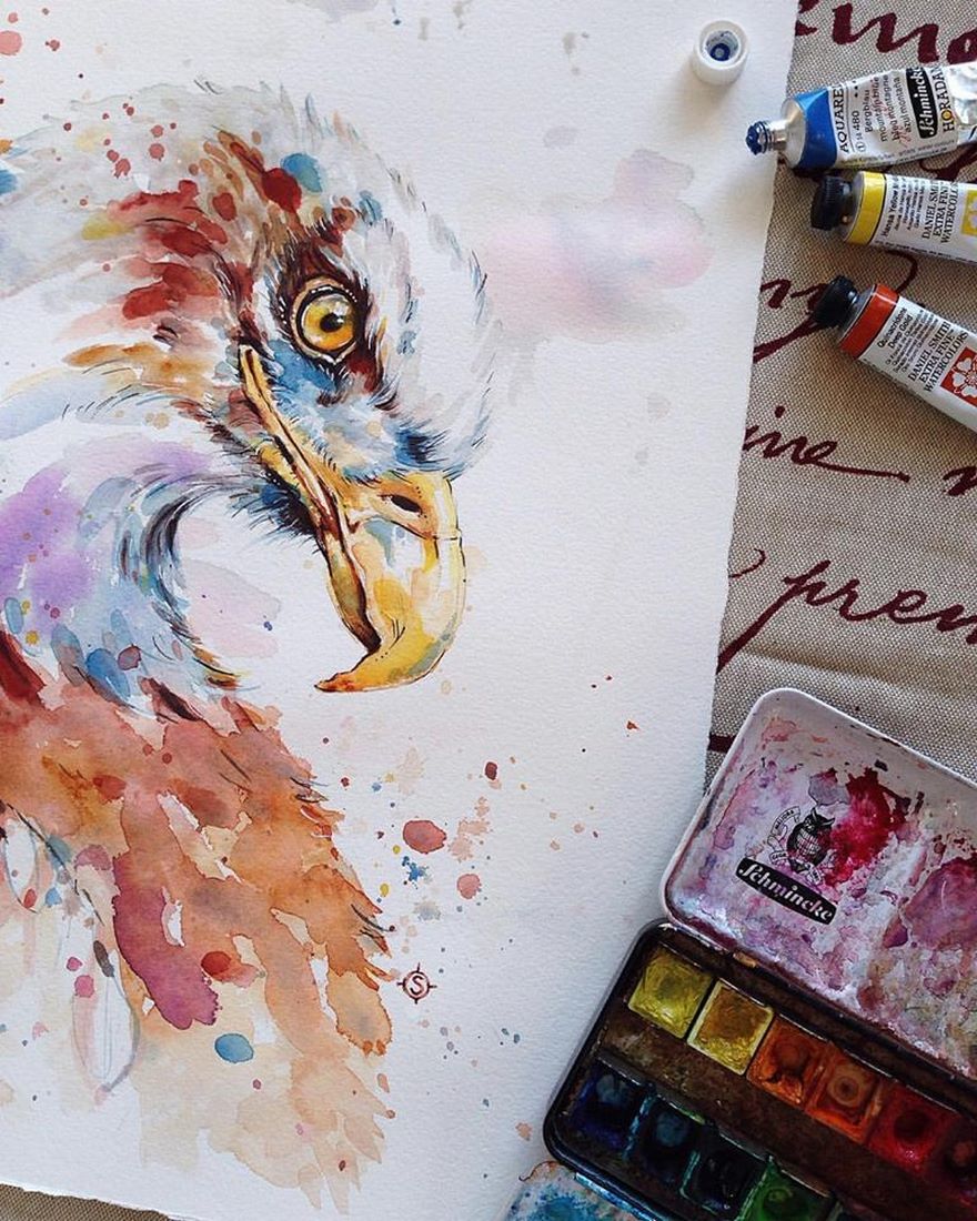 880x1100 Nature Inspired Watercolor Paintings By Than Sally