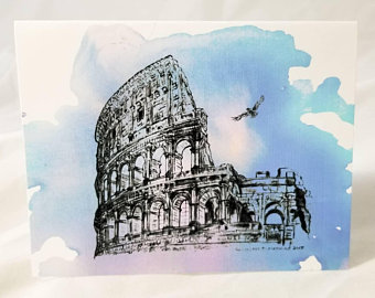340x270 Colosseum Watercolor Etsy