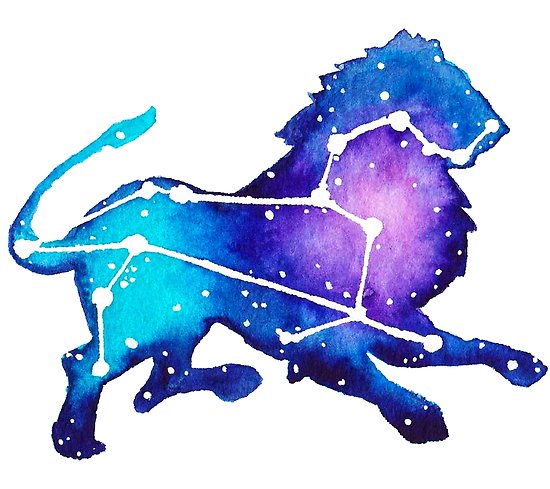 550x489 Leo Zodiac Constellation Watercolor Painting Posters By