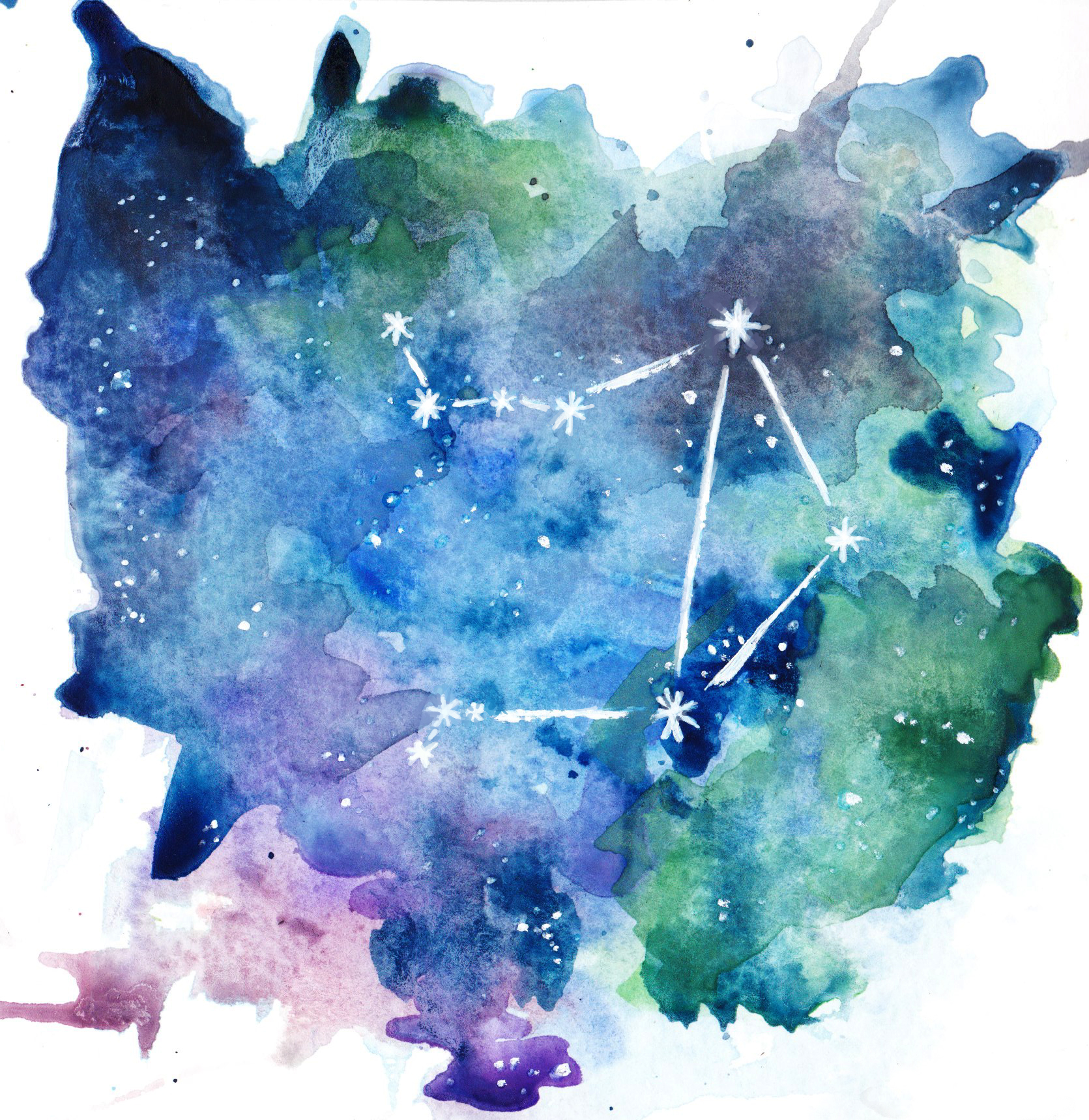 1671x1719 Libra Constellation Watercolor By Goldenyakstudio On Newgrounds