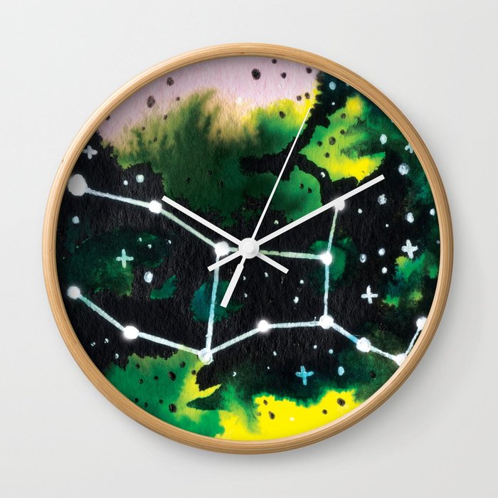700x700 Virgo Constellation Watercolor Wall Clock By Sheepdoodles Society6