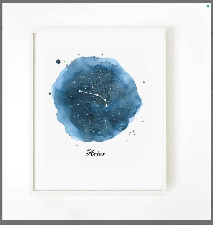707x747 Aries Constellation Print Watercolor Zodiac Painting Print Etsy