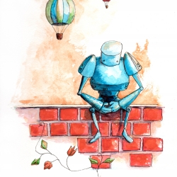 250x250 Cool Watercolor And Digital Art Featuring Robots And Other Unusual