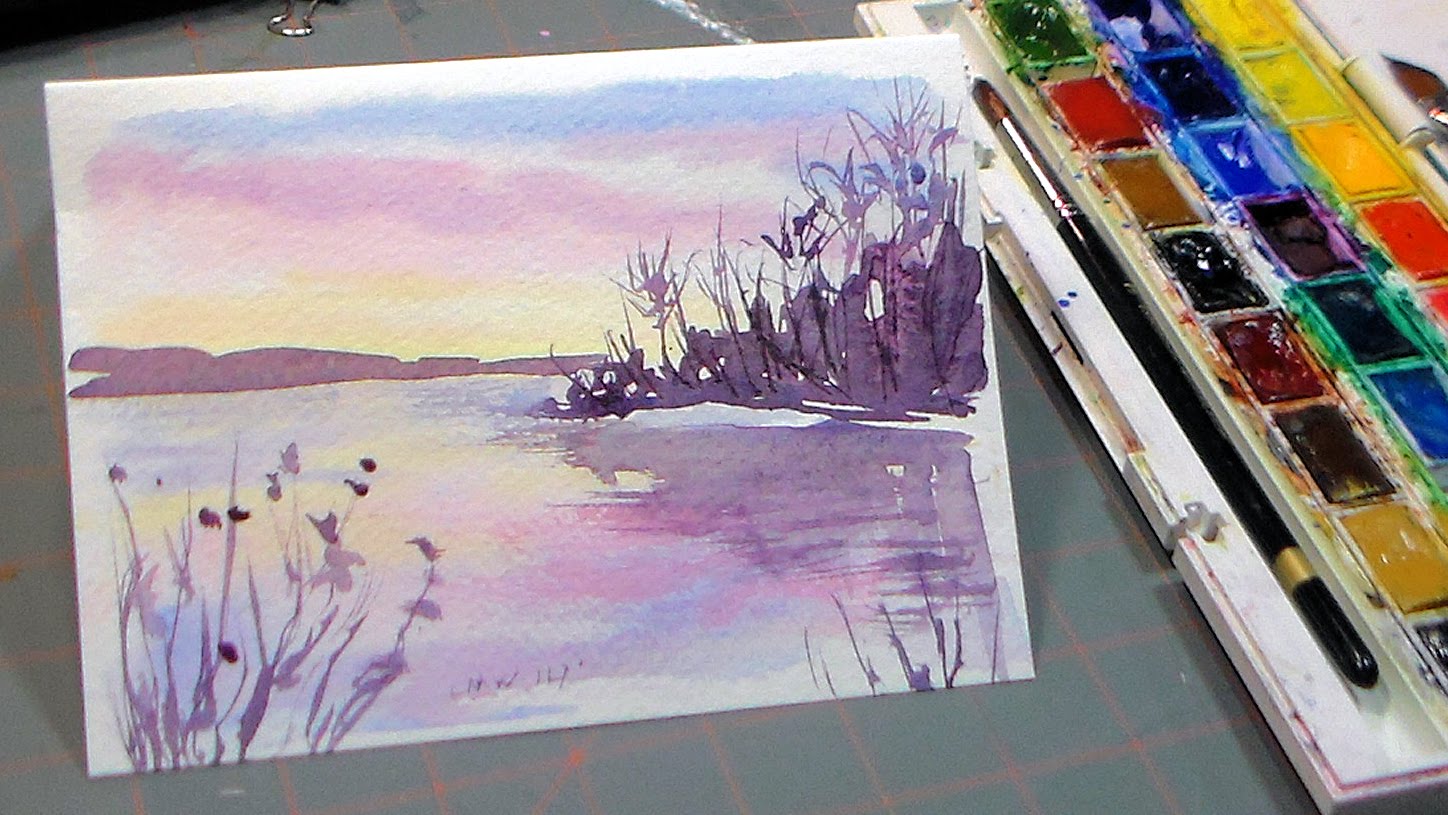 1448x815 Easy 3 Color Watercolor Sunset