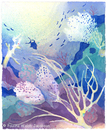 371x450 Watercolor Paintings Coral Reef Dreams 4