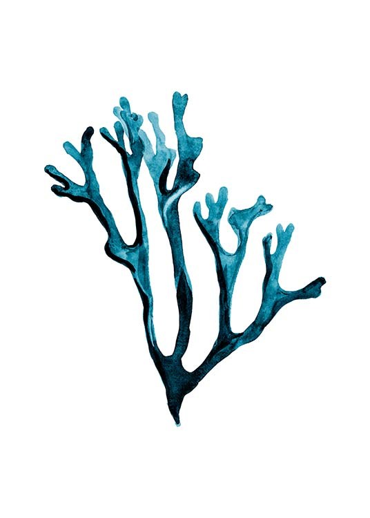 536x750 Watercolor Coral One Poster