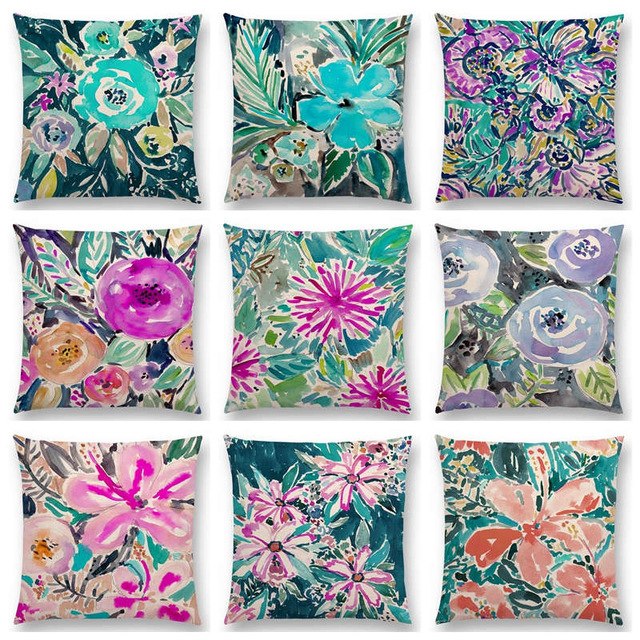 640x640 Hot Sale Watercolor Flowers Hibiscus Flourish Coral Floral Gardens