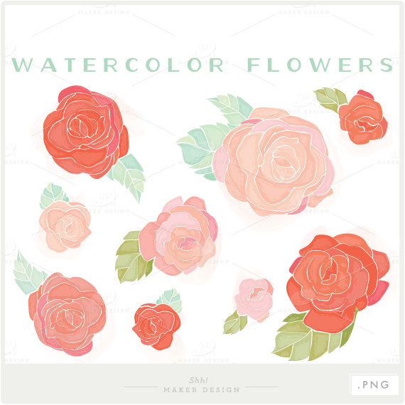 570x570 Watercolor Flowers
