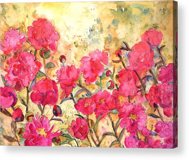 651x550 Floral Watercolor Painting Of Pink Peonies Flowers Print Coral